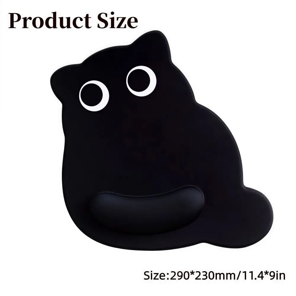 Big-eyed Cat Mouse Pad Non-Slip Comfortable Wrist Rest Typing Pad Dirt-resistant Soft Ergonomic Mouse Pad For Computer Office