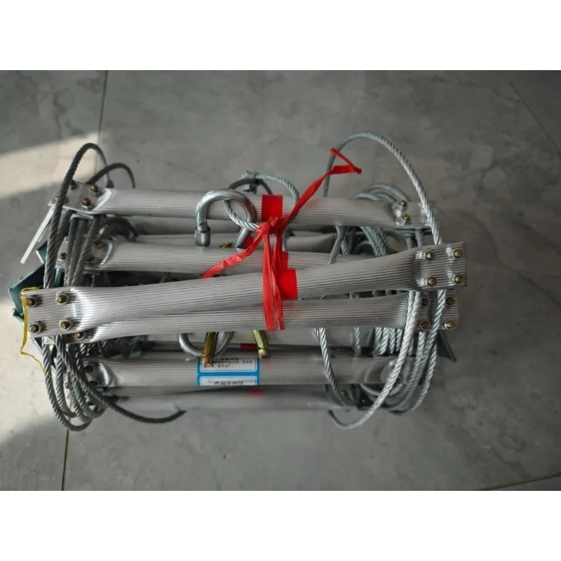 8m Steel Wire Rope Ladder Fire Escape Rope Ladder Household Fire Prevention High-Altitude Rescue Engineering Climbing