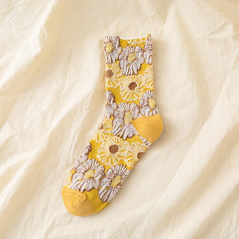 Mode Harajuku Retro Frau Floral Vintage Socken Neuheit Ethnische Druck Kawaii Nette Baumwolle Casual Atmungsaktive Damen Mädchen Lustig – Detail 18