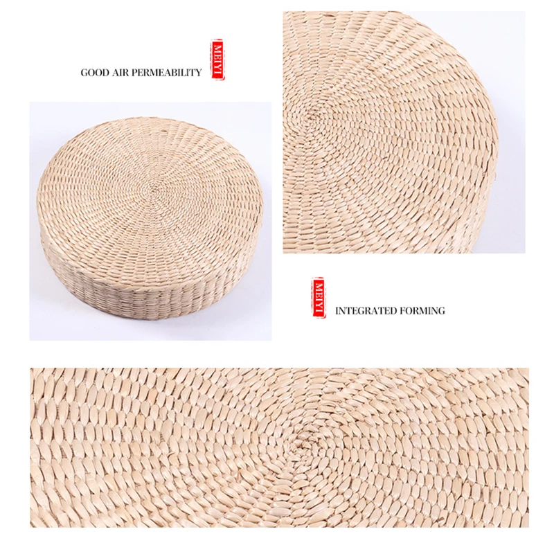 inch Japanese Straw Cushion Tatami Floor Cushion Meditation Pillows Cushion Buckwheat Couch Pillows for Home Decor