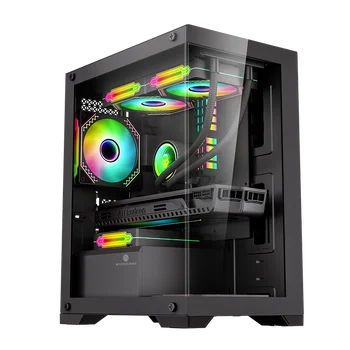 WJCOOLMAN Prism Glass Computer Case Gaming Desktop with Side Light Transmission Supports 240 Water Cooling And ATX Motherboard