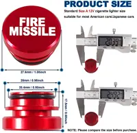 Car Cigarette Lighter Plug Cover FIRE MISSILE EJECT Button Fits Most Automotive Vehicles Boats With Standard 12V Power Source 2