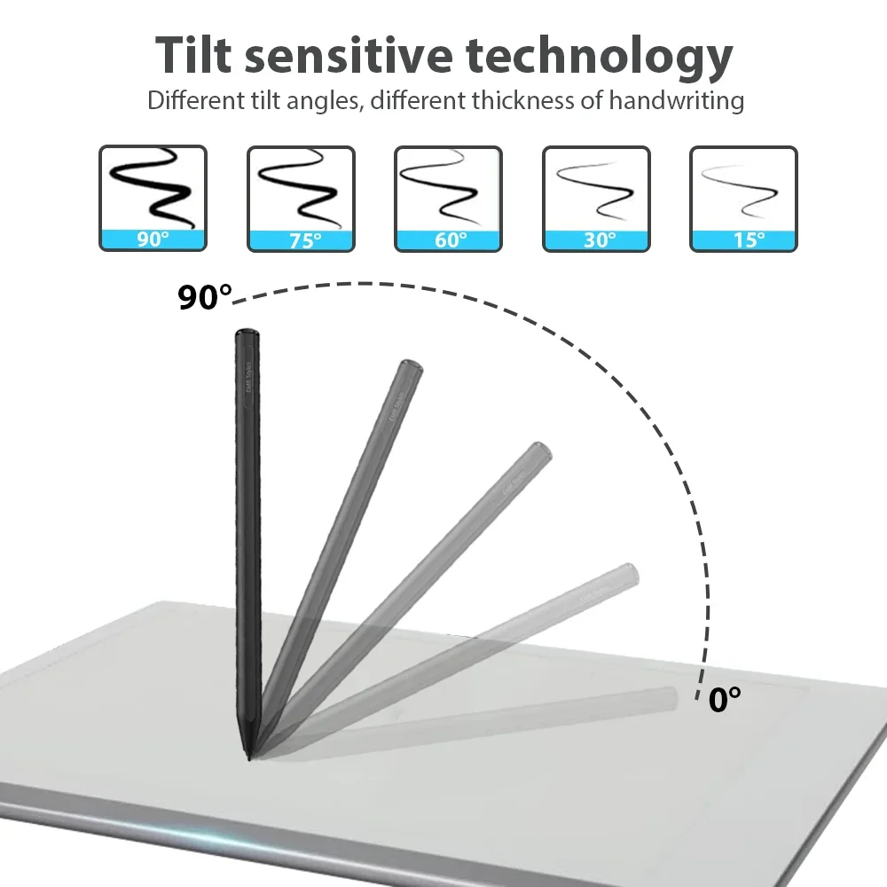 For ReMarkable 2 Digital Drawing Tablet Pencil with Eraser 4096 Pressure Sensitive Anti-palm Touch Tilt Support Stylus Pencil