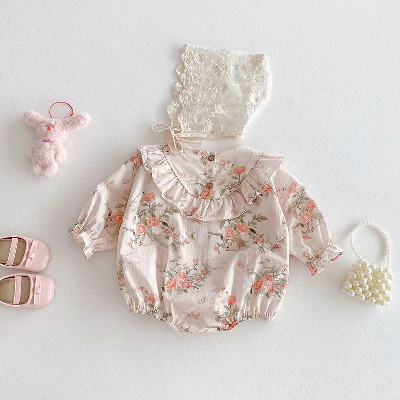 Cute Floral Baby Jumpsuit for Girls