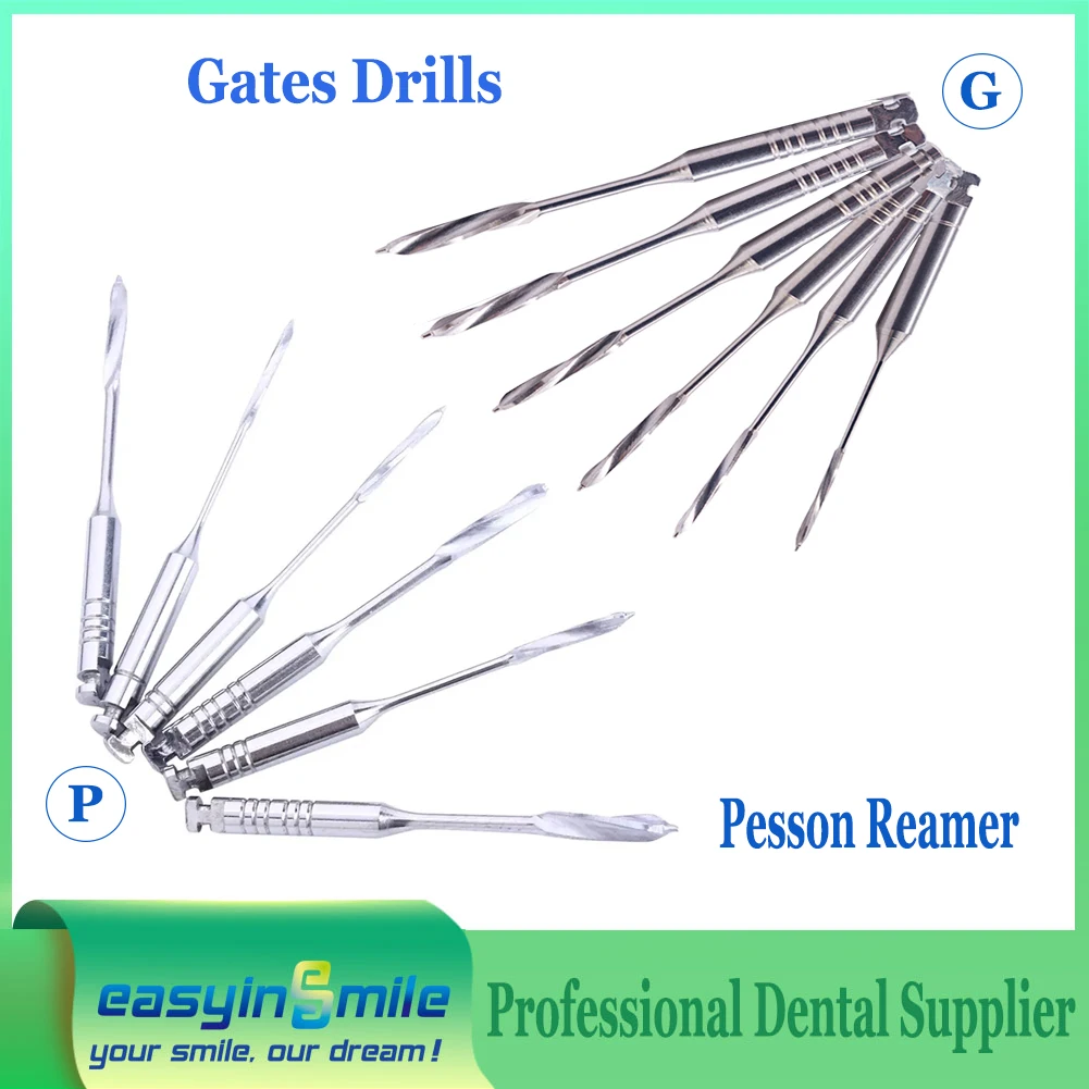 

10packs Easyinsmile Endo Files Dental Pesso Reamers/Glidden Gates Drill Spiral Burs Root Canal #1-6