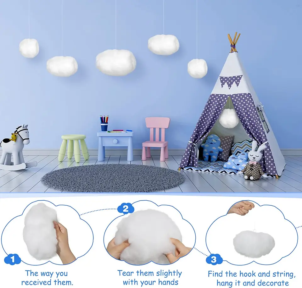 Decorazioni Nuvole Artificiali Appese | 4 Pezzi 25x20x20 Cm Per Feste E Casa