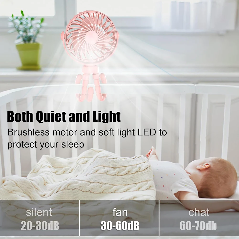 مروحة عربة أطفال صغيرة محمولة باليد ومقعد السيارة...