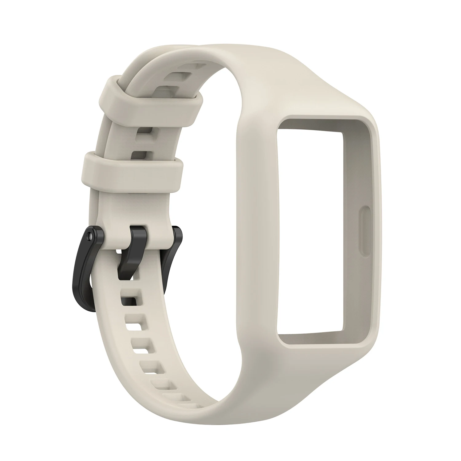 Silicone Sport Watch Strap with Black Steel Buckle and Frame Protection