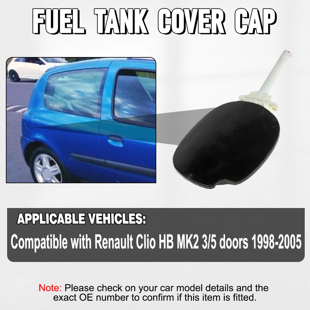 7700836756 For Renault Clio HB MK2 3/5-Door 1998-2005 Car Fuel Flap Cover Car Interior Replacement Accessories Parts 3