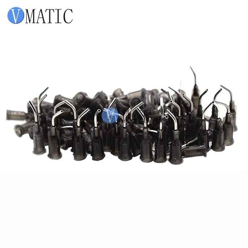 100Pcs 16G Grey 0.5'' Tubing 45 Degree Bent Bent Dispensing Needle Tips Blunt End Stainless Steel Needles 1/2 Inch