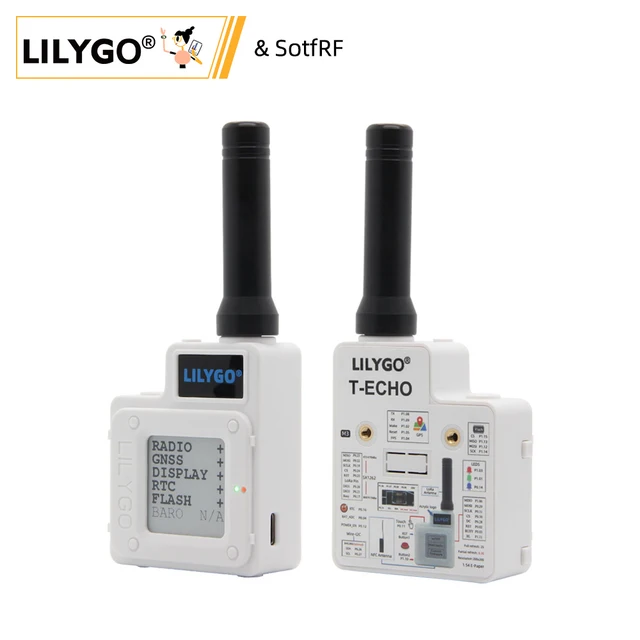 LILYGO® TTGO SotfRF T Echo NRF52840 לורה SX1262 433/868/915MHz אלחוטי מודול L76K GPS 1.54 E נייר BME280 חיישן לrduino|Circuits|  