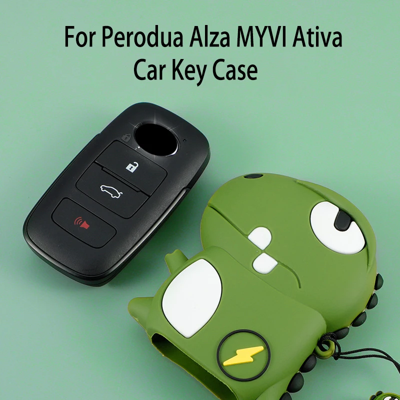 Silicone Per Perodua Alza Myvi Ativa 2022 Toyota Vitz Raize Smart Remote Auto Car Key Case Cover Fob Bag Ring Holder Accessori