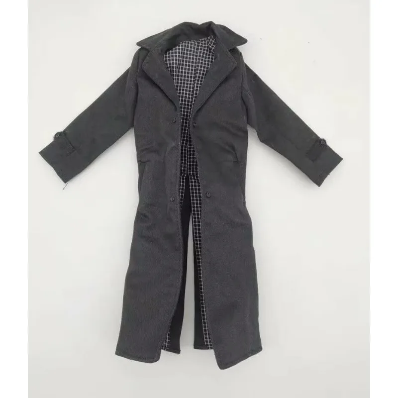 Maßstab 1/6 Männlicher Soldat Schwarzer Mantel Mantel Lange Windjacke Kleidung Modell für 12" Action Figure Puppe Spielzeug