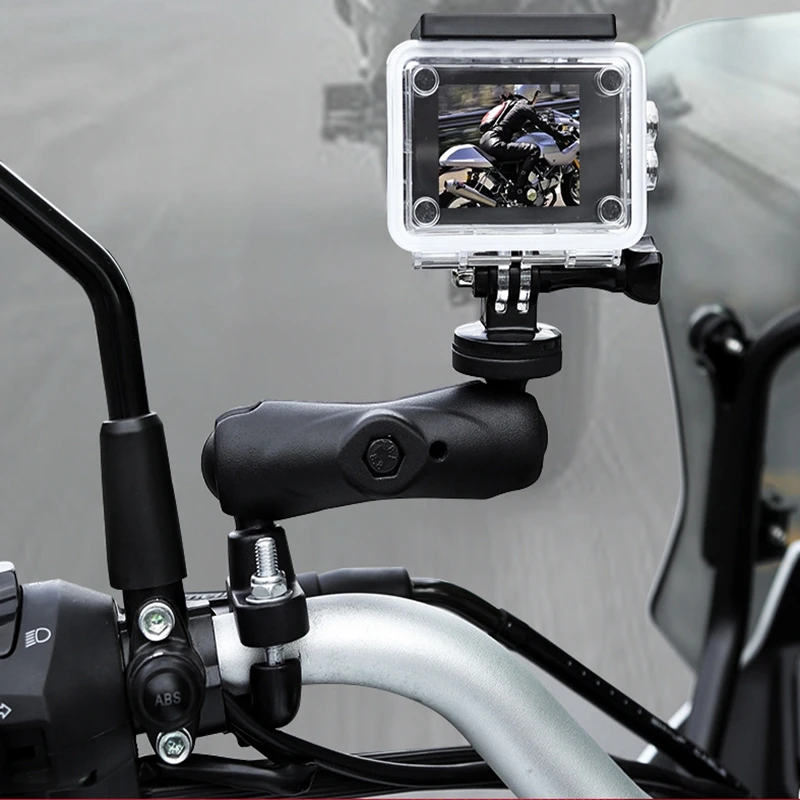 MotorcycleBikeCameraHolderHandlebarRearviewMirrorMountBracket1