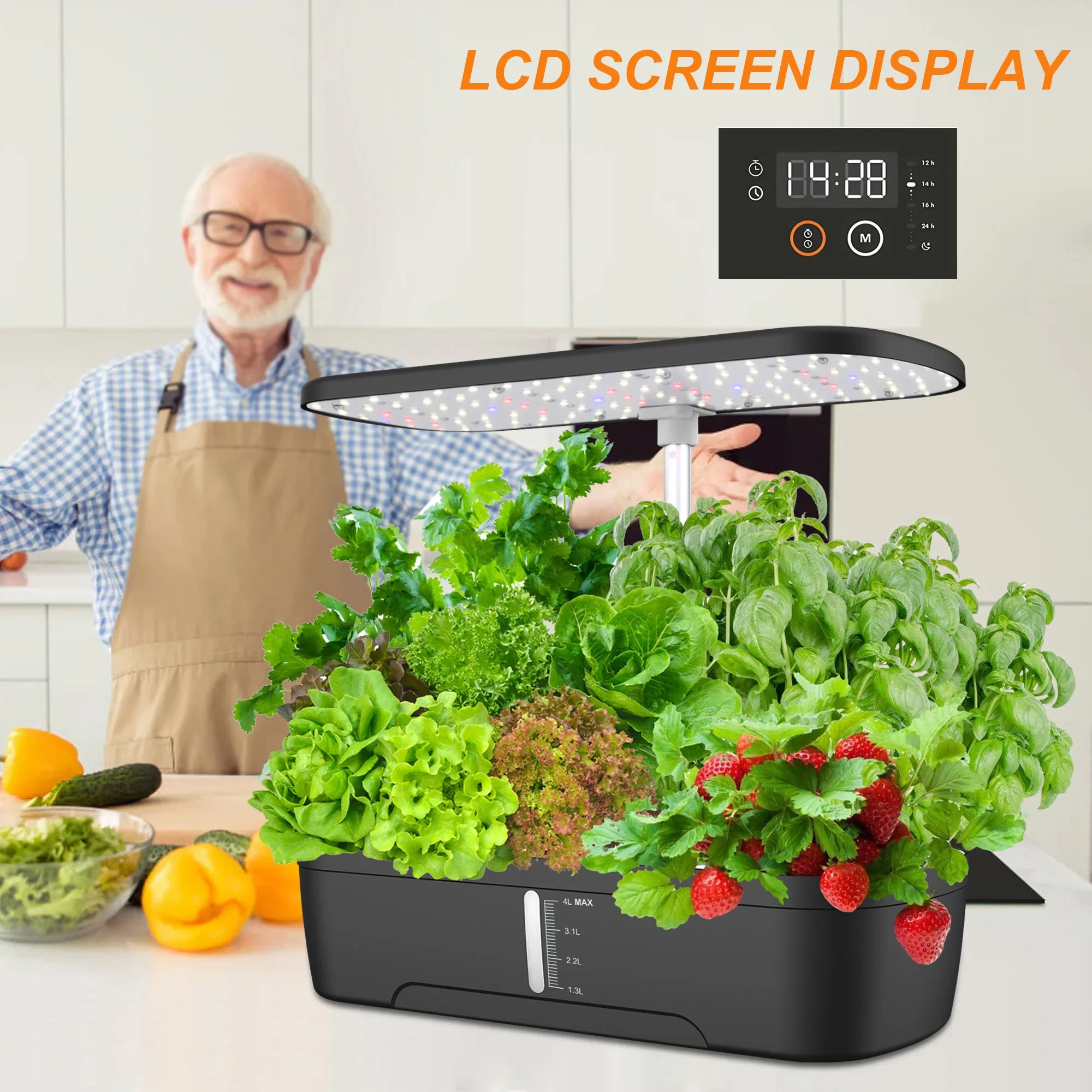 Hydroponic Garden Kit with LED Grow Lights Indoor Plant Pots for ...