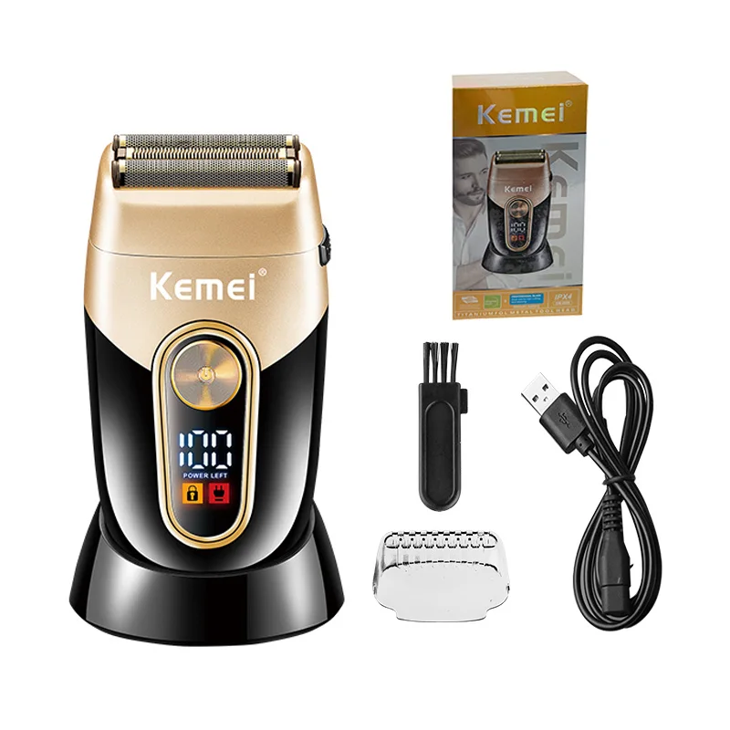Kemei KM-3209 Rechargeable Beard Shaver Electric Shaver Men Electric Razor Floating Hair Trimmer Face Care Shaving Machine