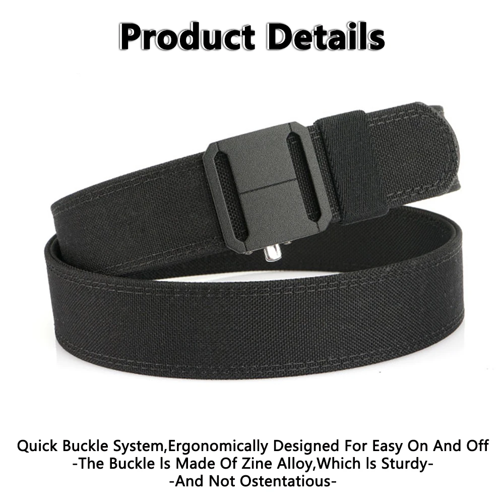 TUSHI Offizieller Original Herren Militärgürtel 1100D Dickes Nylon mit Automatikschnalle IPSC Waffengürtel Casual Gürtel für Männer – Detail 6