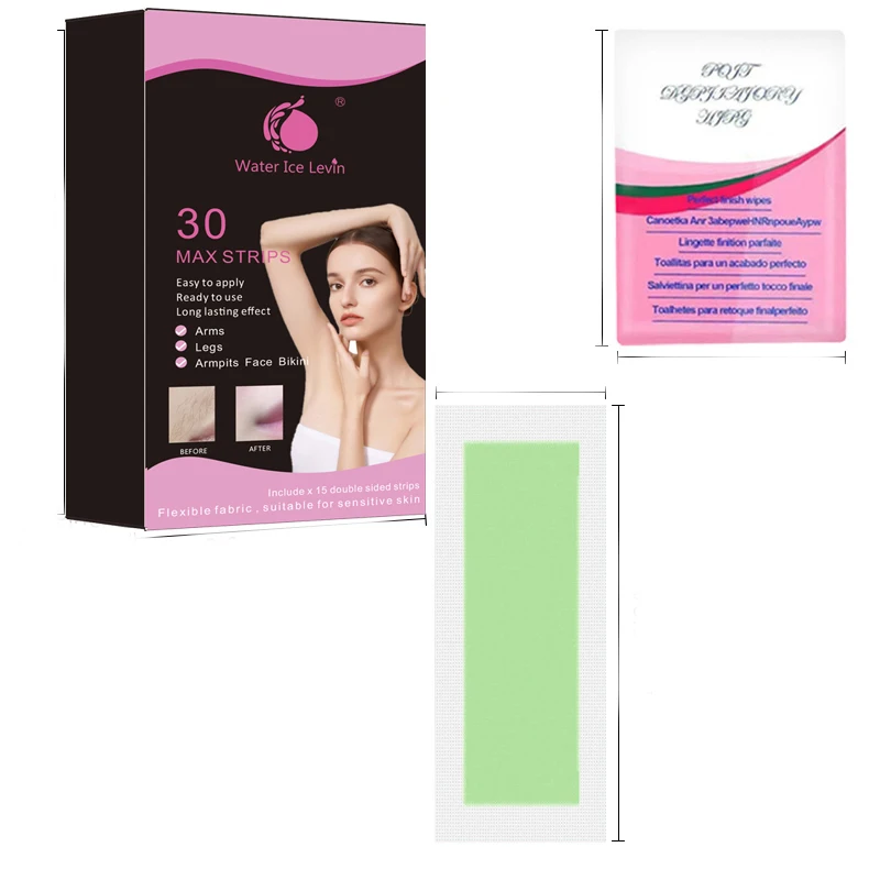 Water Ice Levin 여성용 제모 크림 밀랍 종이, 왁스 콩 겨드랑이, 개인 부품, 밀랍 공장 도매, 50 매 