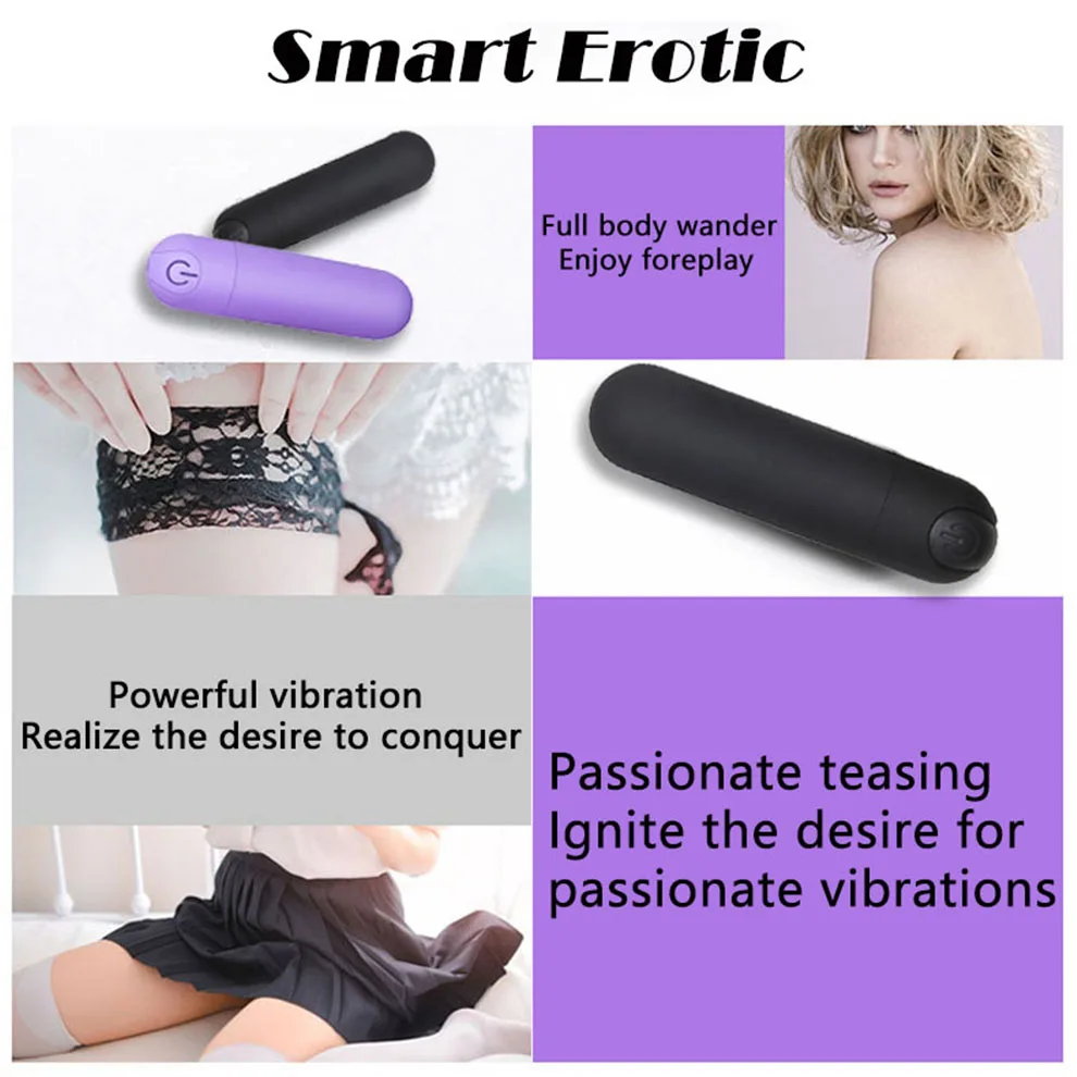 10 Speed Mini Bullet Vibrator for Women Rechargeable Wireless Vibrating Anal Bullet Clitoral Stimulator Dildo for Adult Sex Toys