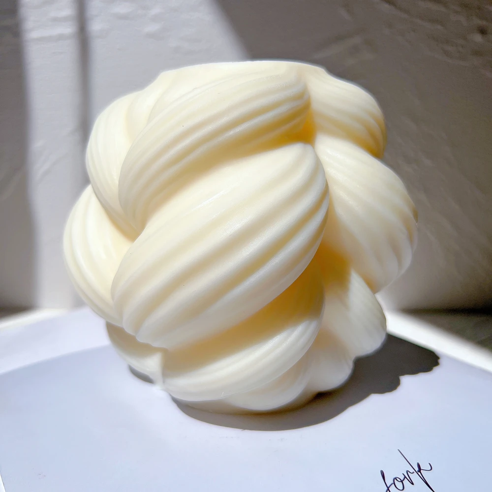 Two Sizes Swirl Twisted Knot Candle Molds Wave Twirl Taper Spiral Silicone Mould Geometric Abstract Decorative Wavy Soy Wax Mold