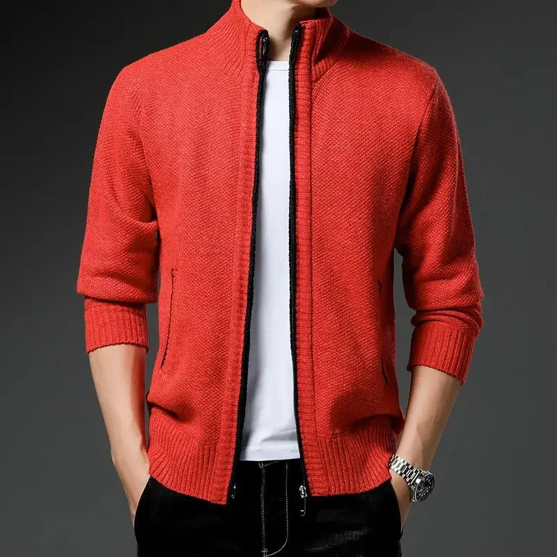 thumbnail image 1 of Cárdigan de punto con bolsillos para hombre, abrigos de manga larga, ropa popular coreana, suéter para hombre, corte holgado, ropa de calle original informal, 1 of 5