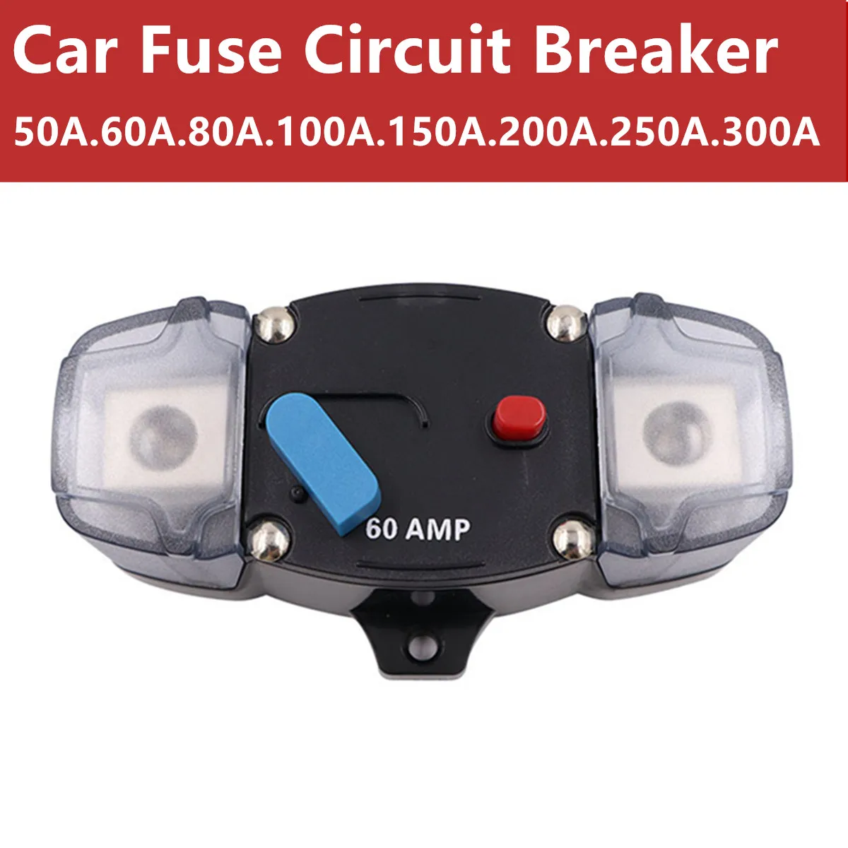 

DC12-48V Automatic Circuit Breaker Reset 50A 60A 80A 100A 150A 200A 250A 300A Car 0(4GA) Power Cord AGU Style Stereo Fuse Holder