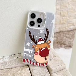 feestelijke kerstelanden en kerstman matte telefoonhoesje