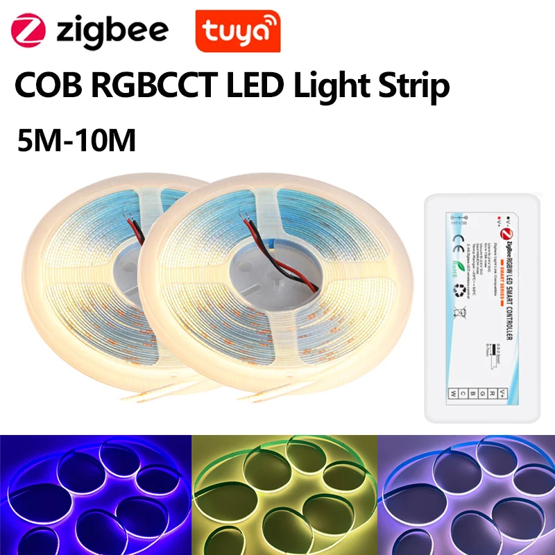 Tuya Zigbee 3.0 LED Light Strip RGBCCT 840LEDs/m High Density Flexible