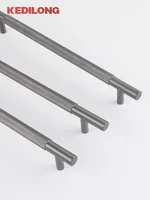 มือจับตู้ KEDLO ทำจากทองเหลืองแท้ ดีไซน์หรูหรา ลายขัดเงา สำหรับตู้เสื้อผ้า ตู้ครัว ลิ้นชัก สี Gunmetal 2