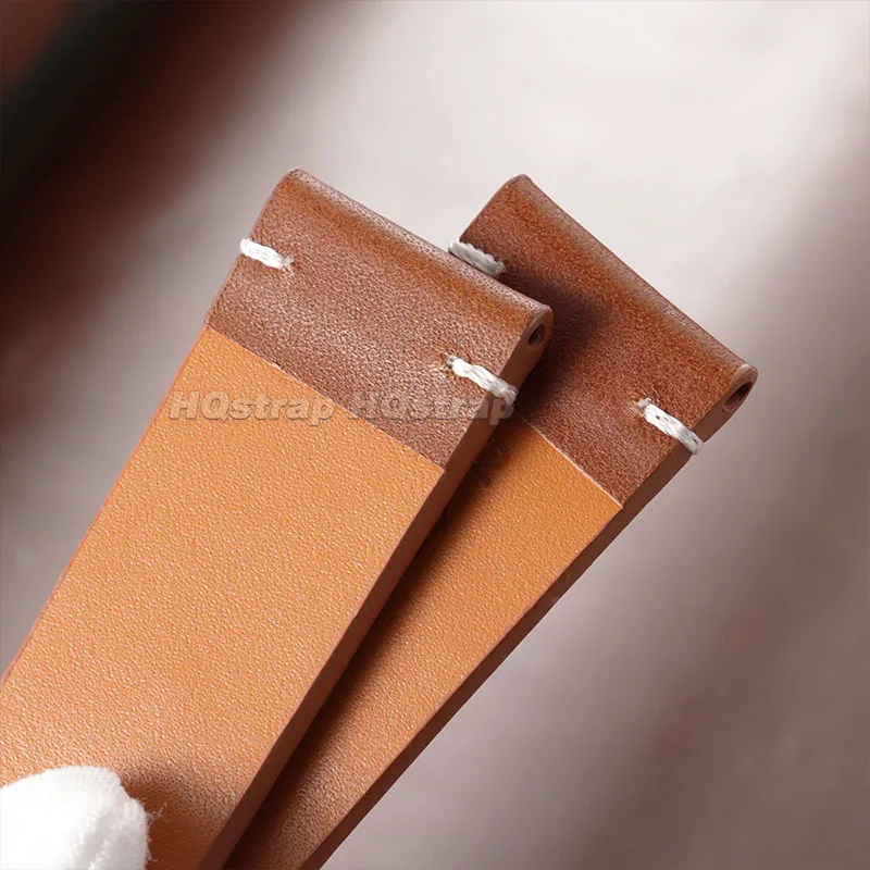 Deluxe Vintage Cowhide Leather Watch Band - Hand-Stitched Retro Style Strap