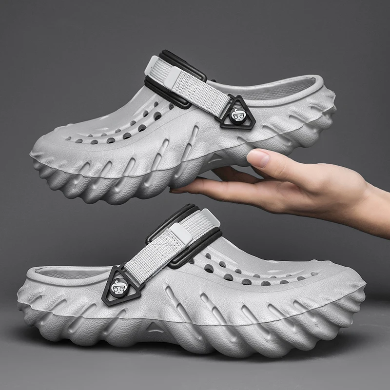 

2024 Clogs Sandals Men Large Size Slip On Outdoor Beach Summer Shoes Medical Clogs Causal Breathable Male Sandals With Hole