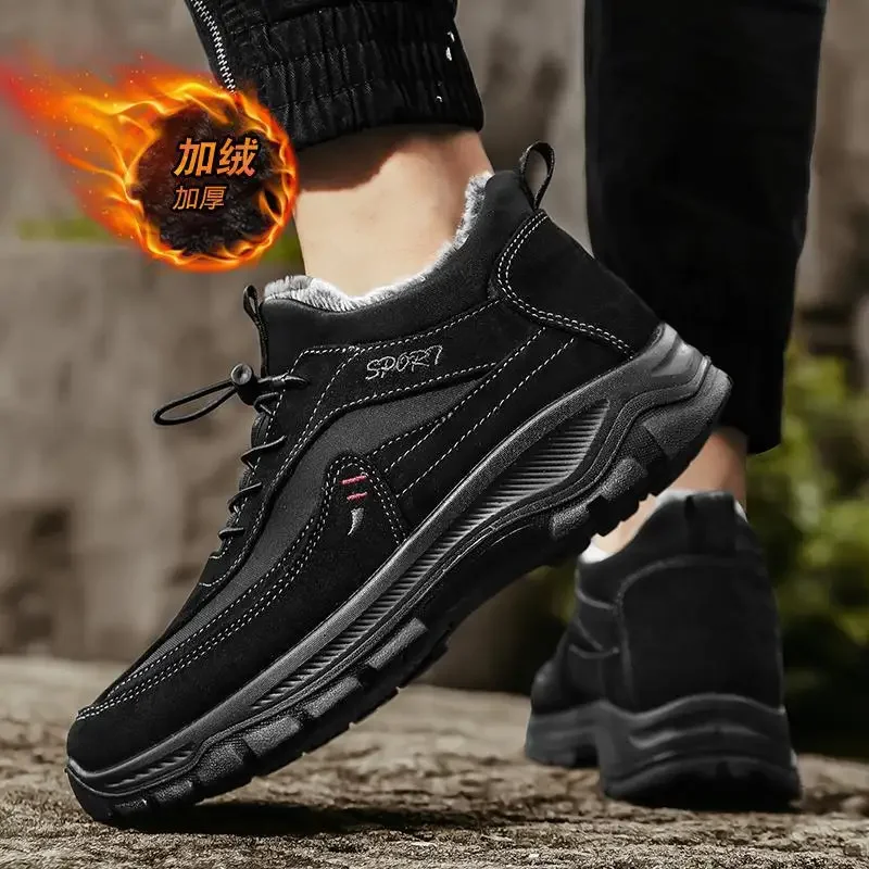 

Мужские зимние ботинки, новинка 2023, зимняя теплая плотная обувь Ermian на флисовой подкладке, мужская обувь с высоким верхом