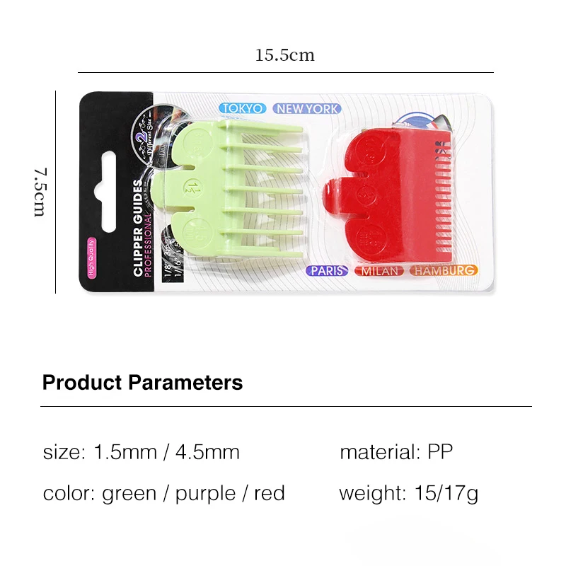 1.5/3/4.5mm Color Limit Combs Barbershop Cutting Guide Comb Plastic Hair Clipper Guards Attachment for Universal Hair Clipper
