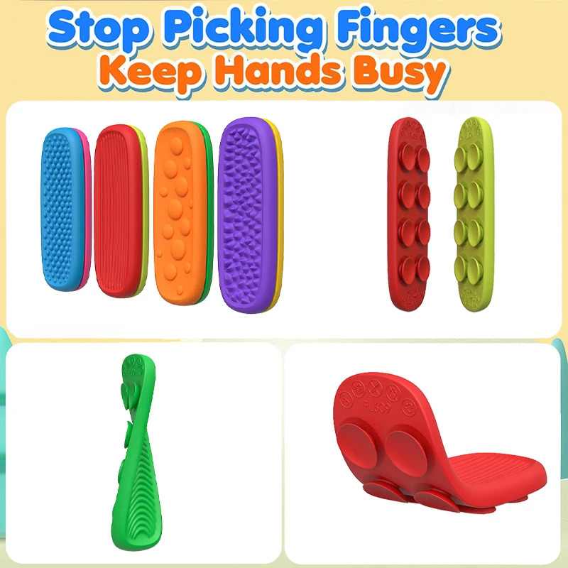Silicone Sensory Strip Fidget Toys Kids Autism Decompression Calming Fidgeting Toy Adults Stress Desk Anxiety Relief Sensory Toy sensory fidget toy,anti stress toy,fidget toy,finger sensory toy