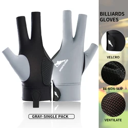 Premium Billiard and Snooker 3 - Finger Glove for Left Hand - Universal Fit for Men & Women (Gray left hand)
