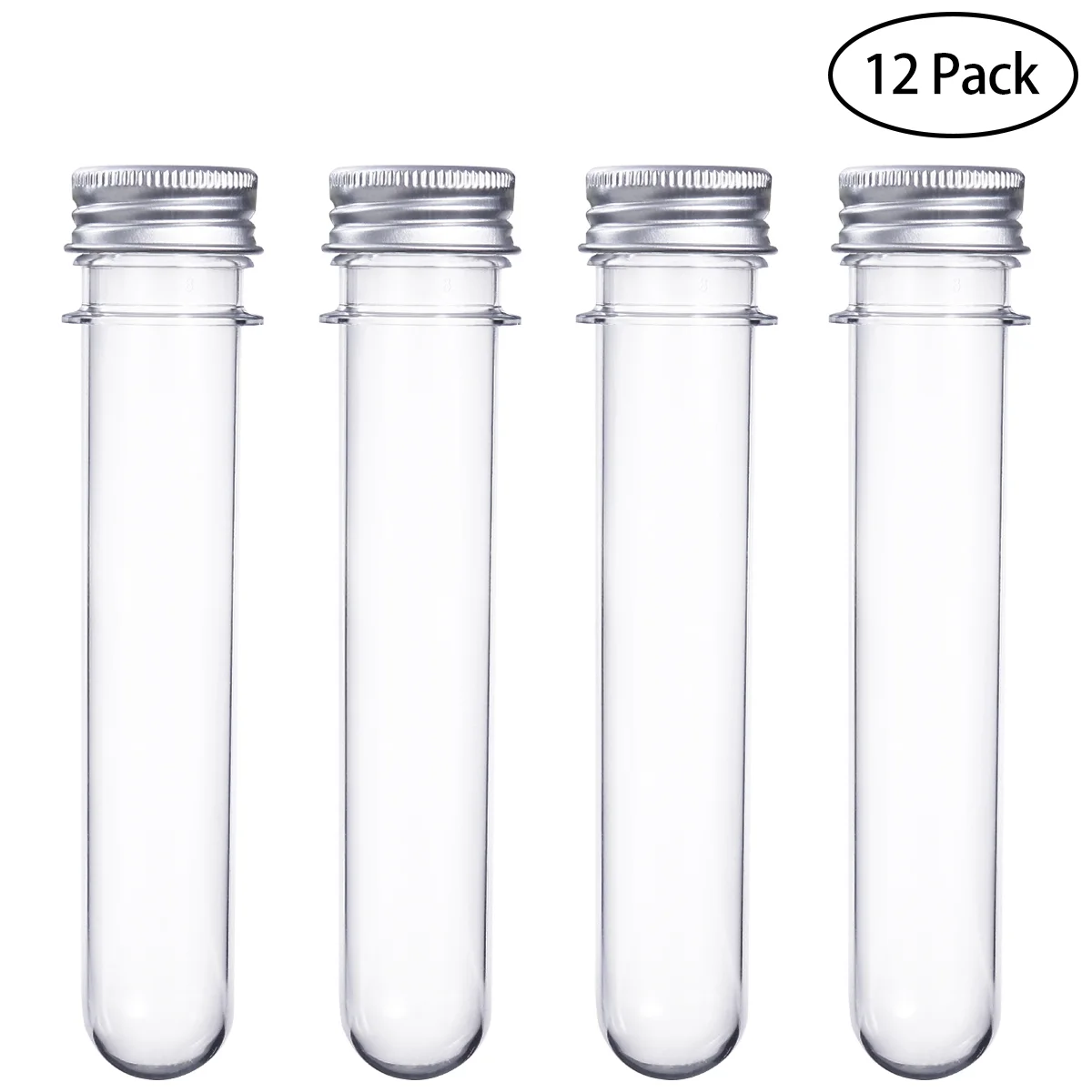 

UEETEK 12pcs Plastic Test Tubes with Screw Caps 40ml Bath Salt Containers