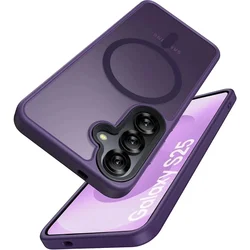 Matte Translucent Magnetic Wireless Charging Phone Case with MagSafe Compatibility - Galaxy A55 (Dark Purple)