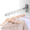Wall Mounted Clothes Drying Rack 6 Holes Home Organizer Clothes Folding Hangers Indoor Space Saving Stainless Steel 1