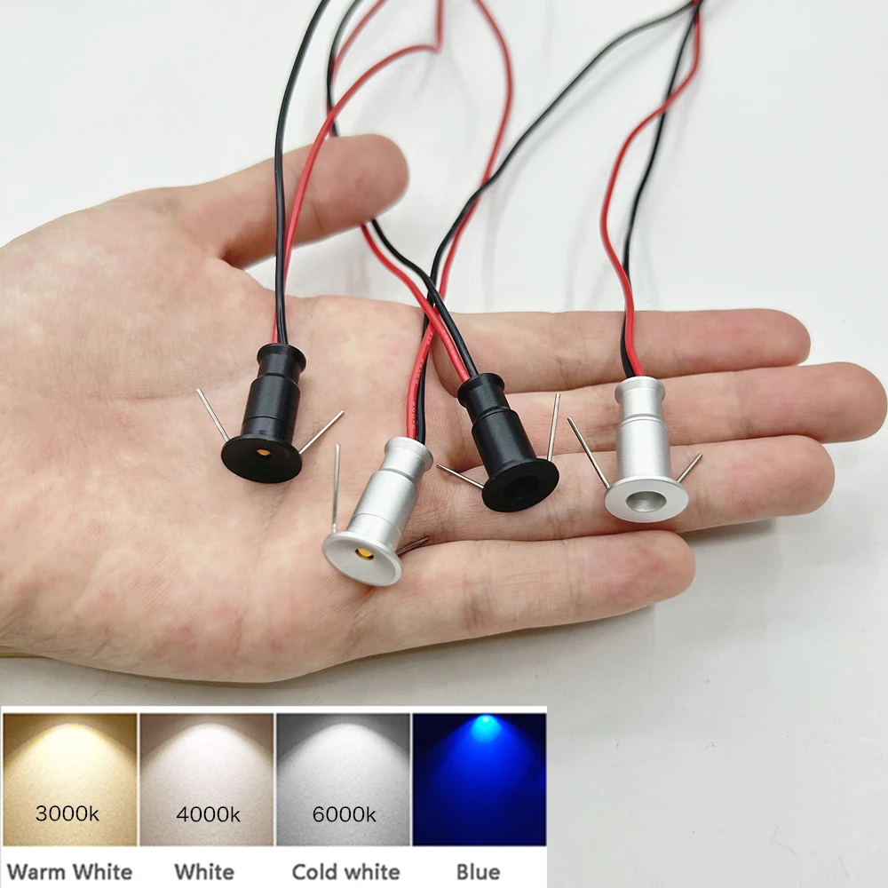 10mm Mini Spot Light 0.5W LED Spotlight DC12V Dimmable Spotlights Recessed Led Downlight Ceiling Lamp Showcase Display Lighting 5