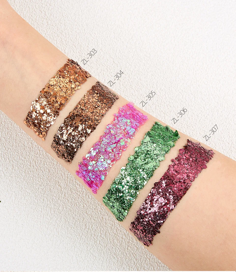 12 Color Cosmetic Glossy Shiny Sequins Chunky glitter eyshadow gel Cream Chameleon Eye shadow 3