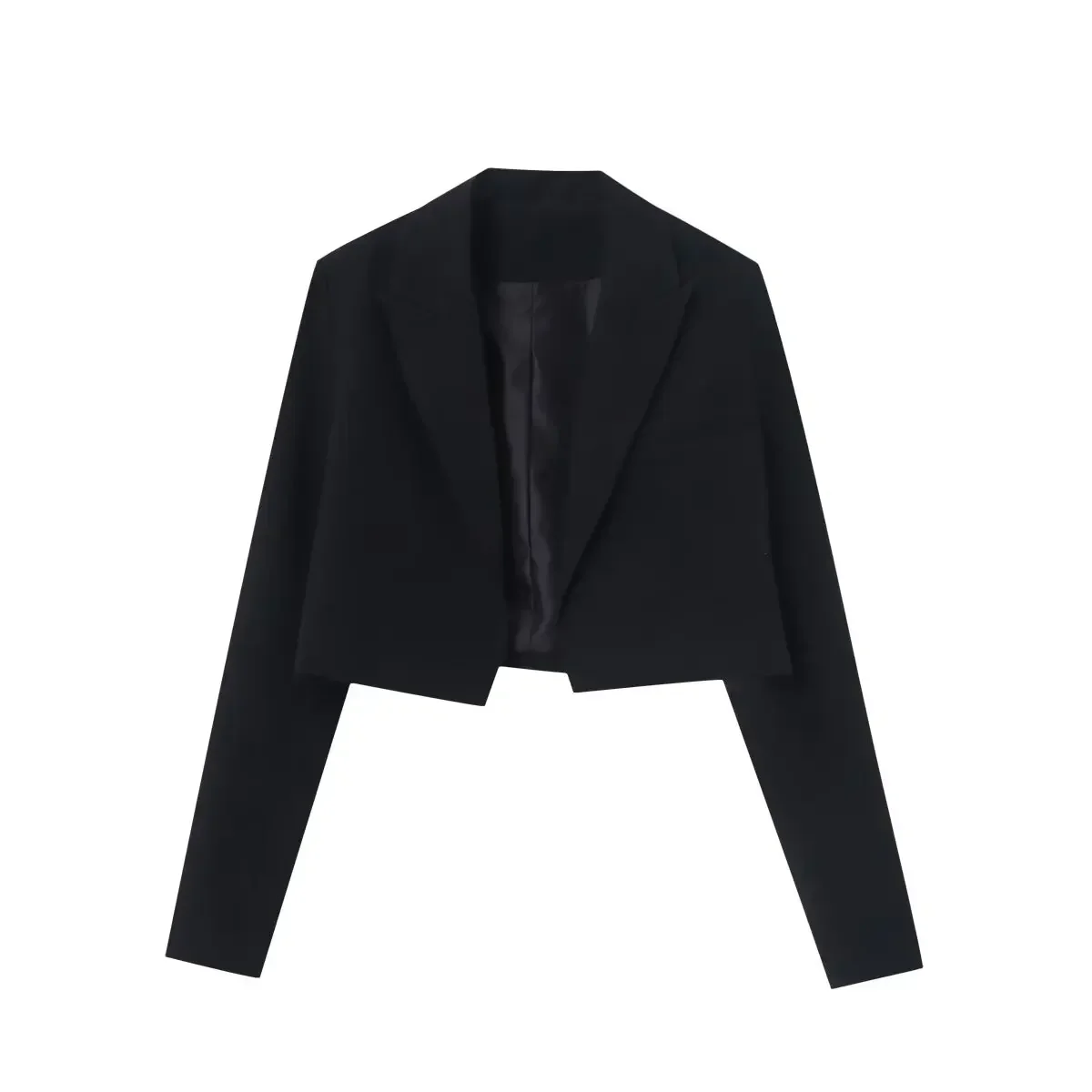 

Women's 2024 Spring New Fashion Pocket Decoration Short Slim Fit Open Suit Coat Retro Long sleeved Women's Coat Chic Top