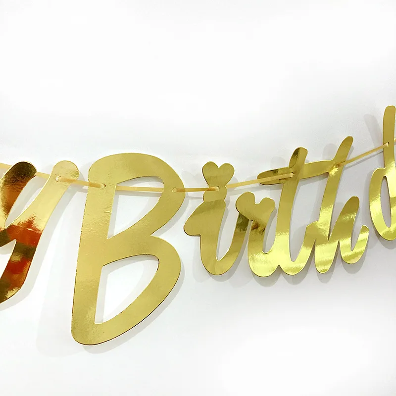 Birthday banner party decorations birthday party paper bunting banners flags conjoined letters happy birthday banner boys girl baby shower hanging decor supplies