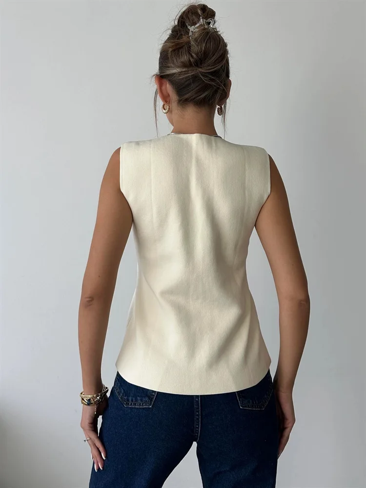 Suéter de punto con cuello en V, camiseta sin mangas para mujer, cintura alta, patchwork floral, ropa de calle, prendas de punto de otoño, cárdigan Y2k, chaleco superior