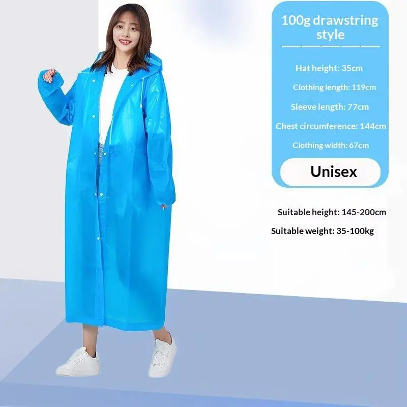 Unisex Thickened Waterproof Hooded Rain Poncho