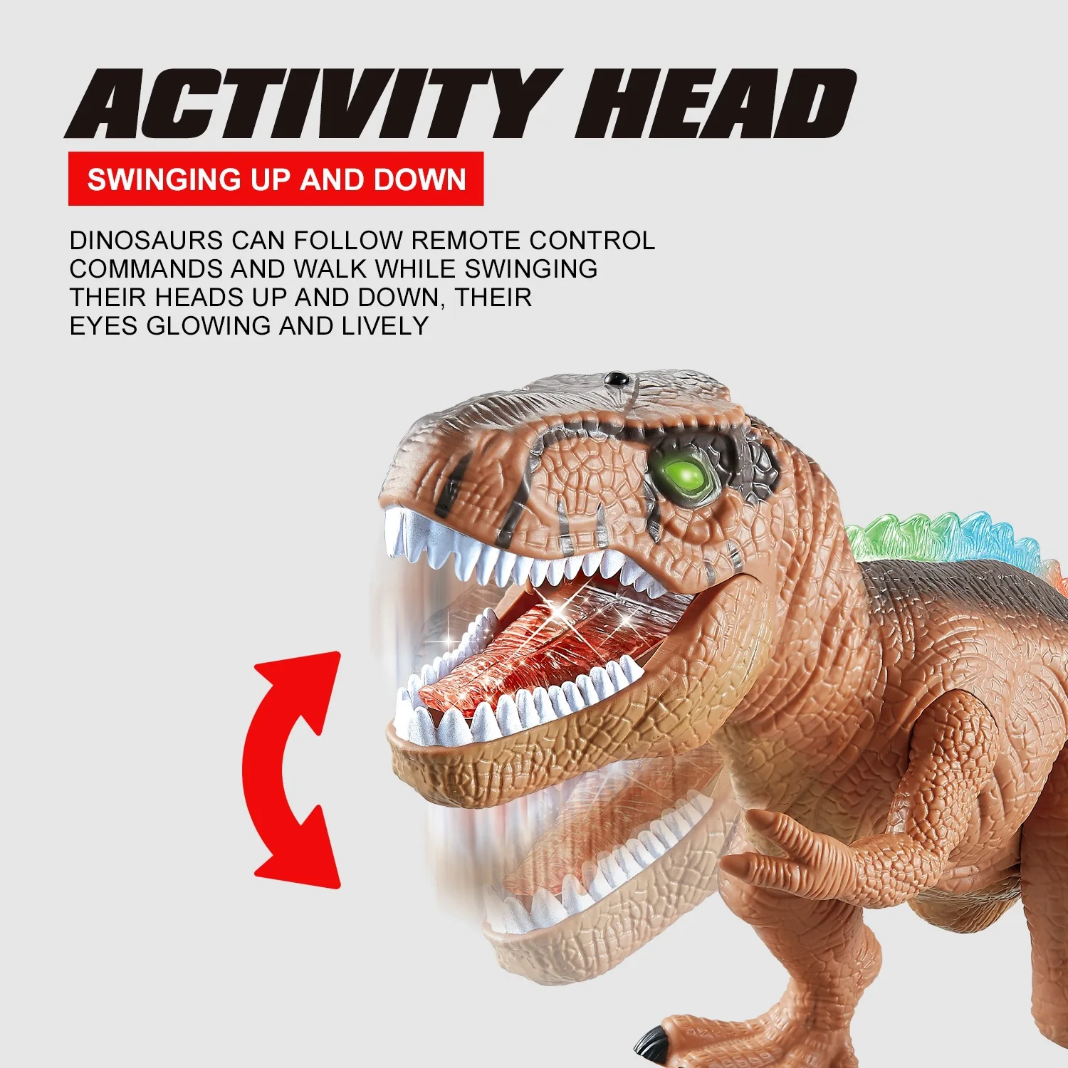 어린이를위한 RC 공룡 자동차 장난감 원격 제어 로봇 시뮬레이션 T-Rex Verisimilitude 소리 어린이를위한 소년 소녀 어린이 선물