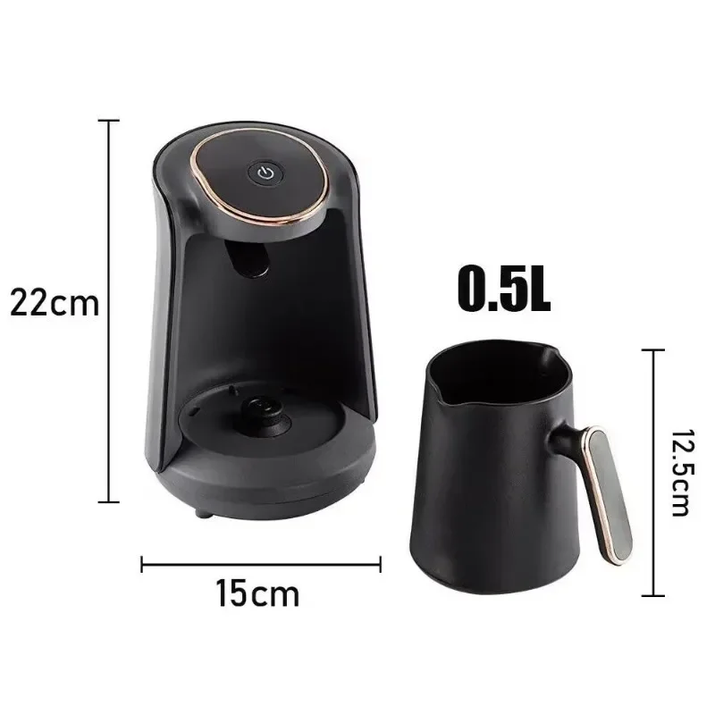 500ml Stainless Steel Moka Pot Coffee Maker Semi-Automatic Turkish Coffee Machine with Thermal Cup for Espresso Brewing