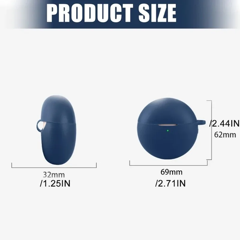 Silicone Shockproof Dust-Proof Earbuds Case with Keychain Hook