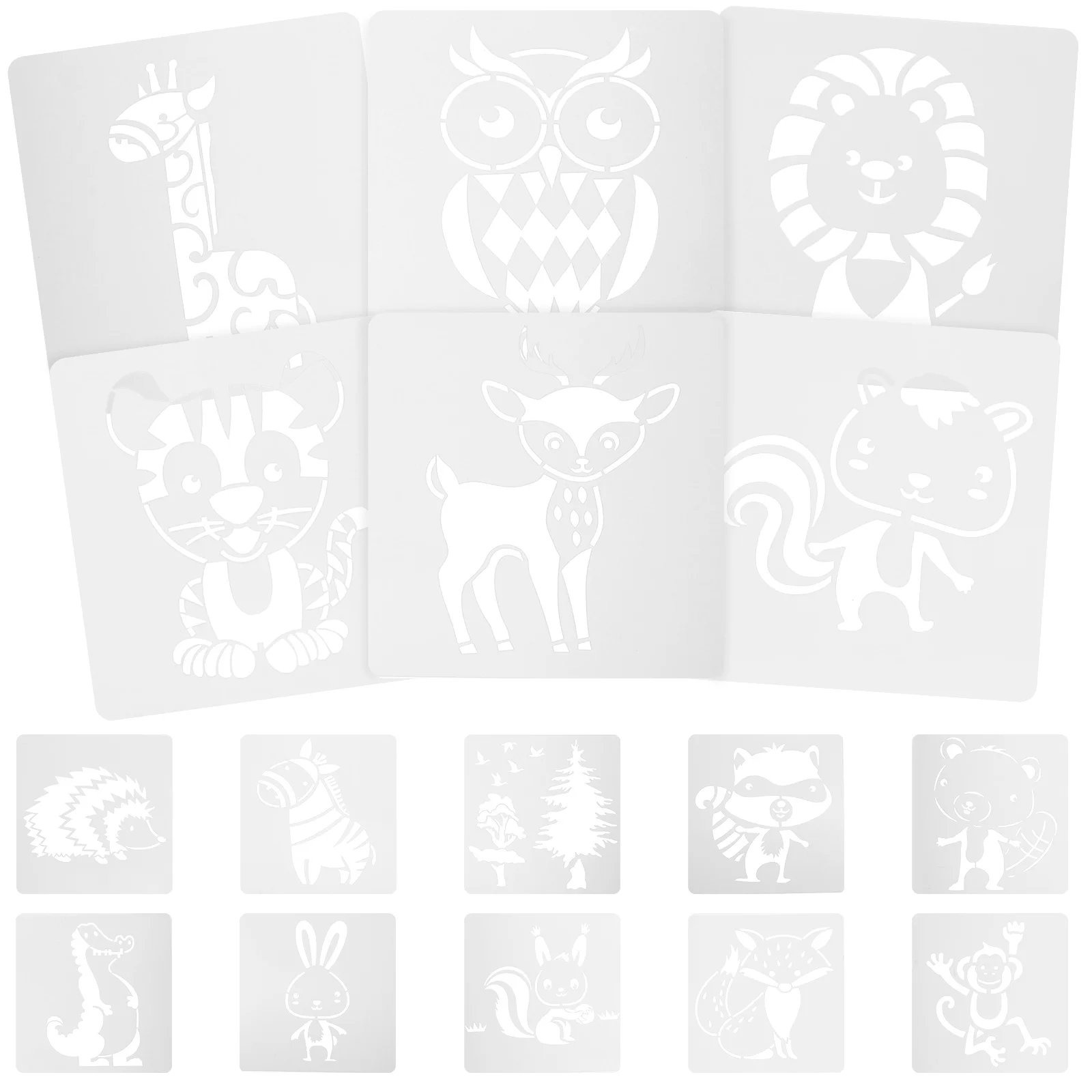 

16 Pcs Paint Animal Drawing Template Painting Tool Stencils Stone Kids for White Auxiliary Mold Child