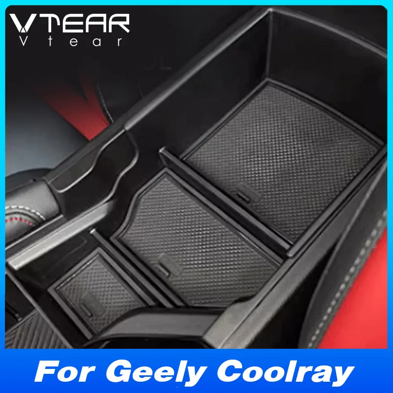 Vtear Car Center Console Armrest Storage Box Cover Interior Styling Decoration Accessories Parts For Geely New Coolray 2023 2024