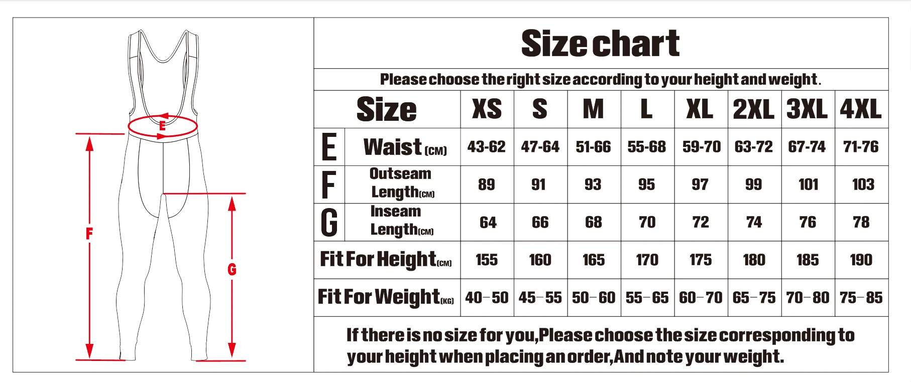 Cykelkläder Med Svenska Flaggan - Storlekstabell
